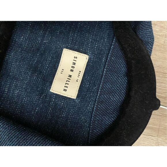 Simon Miller Denim Raw-Edged Short Sleeve Jean Jacket, Sz Medium - Picture 4 of 7